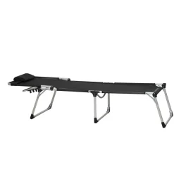 Sonnenliege 'Sole' klappbar schwarz 69,5 x 105 x 226 cm