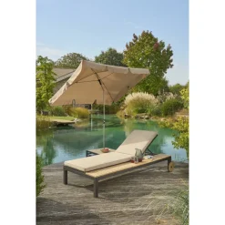 Sonnenliege 'Carina' beige/braun 208 x 89 x 40 cm