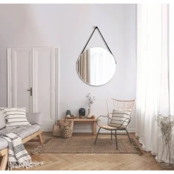 Spiegel 'Silver Coiffeur' weiß Ø 80 cm