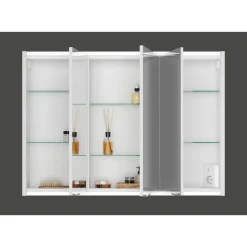 Spiegelschrank 'Batu' weiß Hochglanz 100 x 71,4 x 15,2 cm