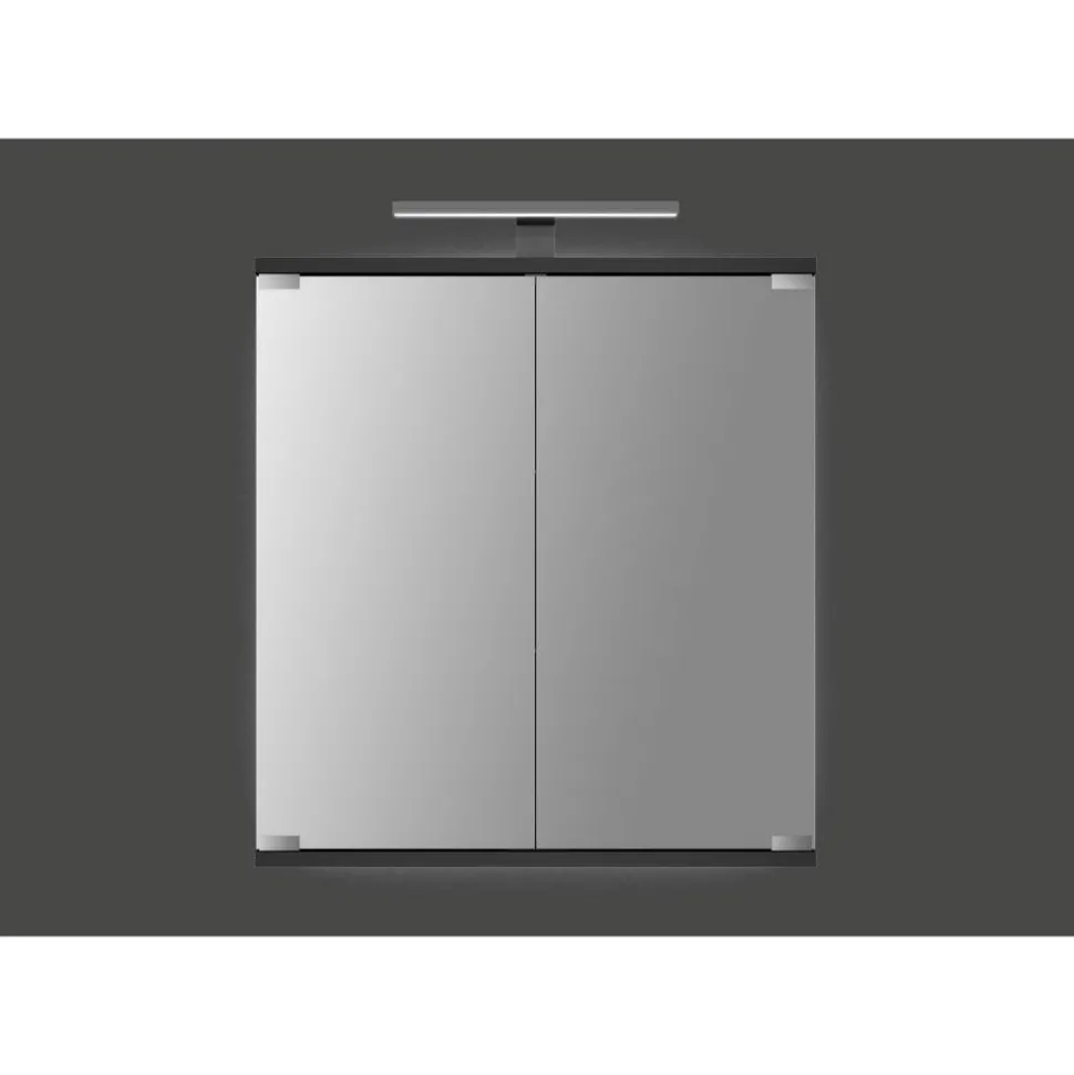 Spiegelschrank 'Kandi' schwarz Hochglanz 60 x 70,2 x 19,4 cm