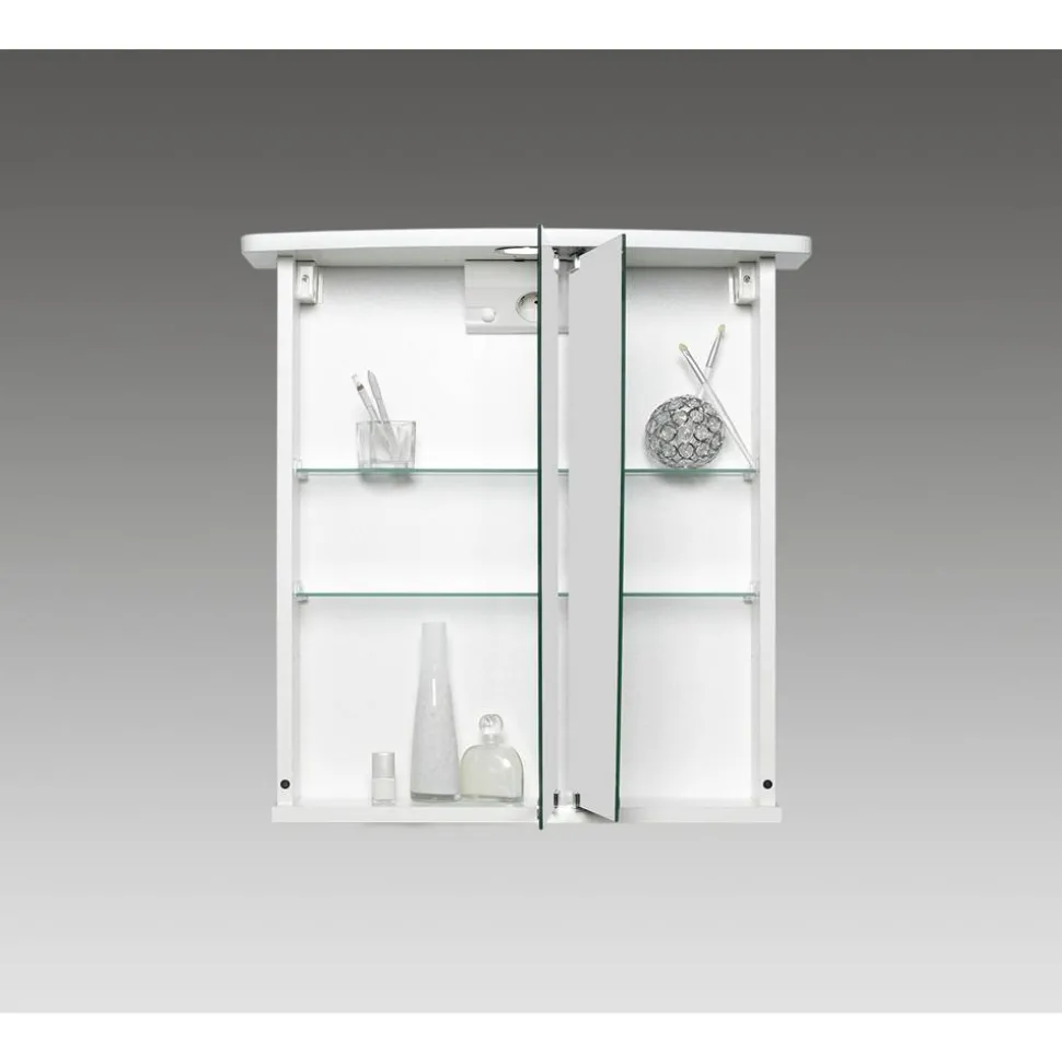 Spiegelschrank 'Numa LED' weiß matt 58 x 59,5 x 23 cm
