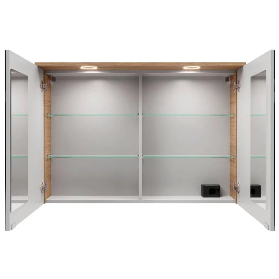 Spiegelschrank 'Vita' Eichefarben Braun 100,2 x 69,6 x 26,5 cm