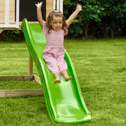 Spielhaus 'Holli 2' naturfarben/schwarz mit Rutsche und Schaukel 352 x 280 x 224 cm