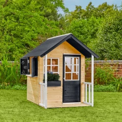 Spielhaus 'Holli' naturfarben/schwarz 137 x 121 x 140 cm
