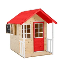 Spielhaus 'Lolla' naturfarben/rot 135 x 120 x 139 cm