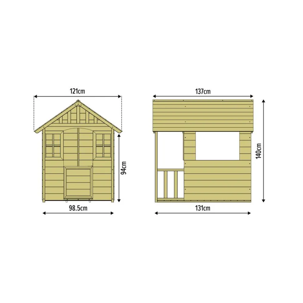Spielhaus 'Villa' naturfarben 137 x 121 x 140 cm
