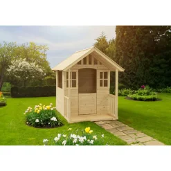 Spielhaus 'Villa' naturfarben 137 x 121 x 140 cm