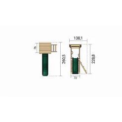Spielturm 'Nizza' Sockelmaße 138,1 x 72 x 228,8 cm