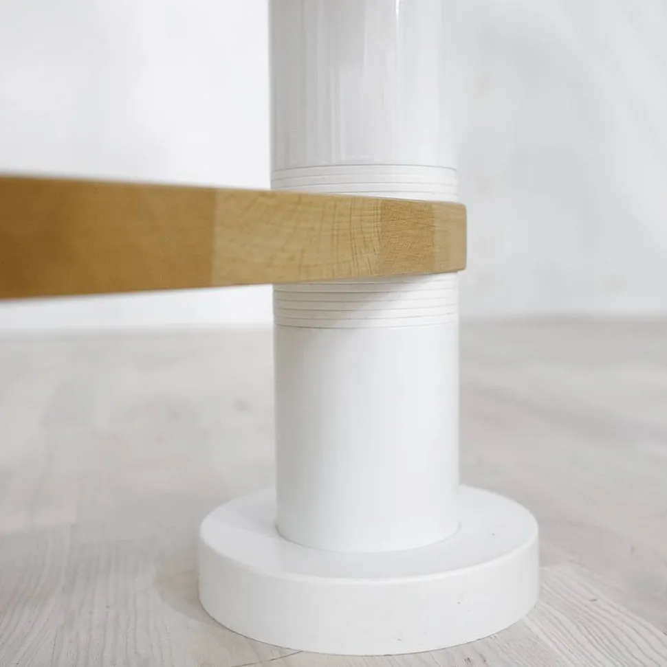 Spindeltreppe 'Oslo' weiß/buche Ø 140 cm