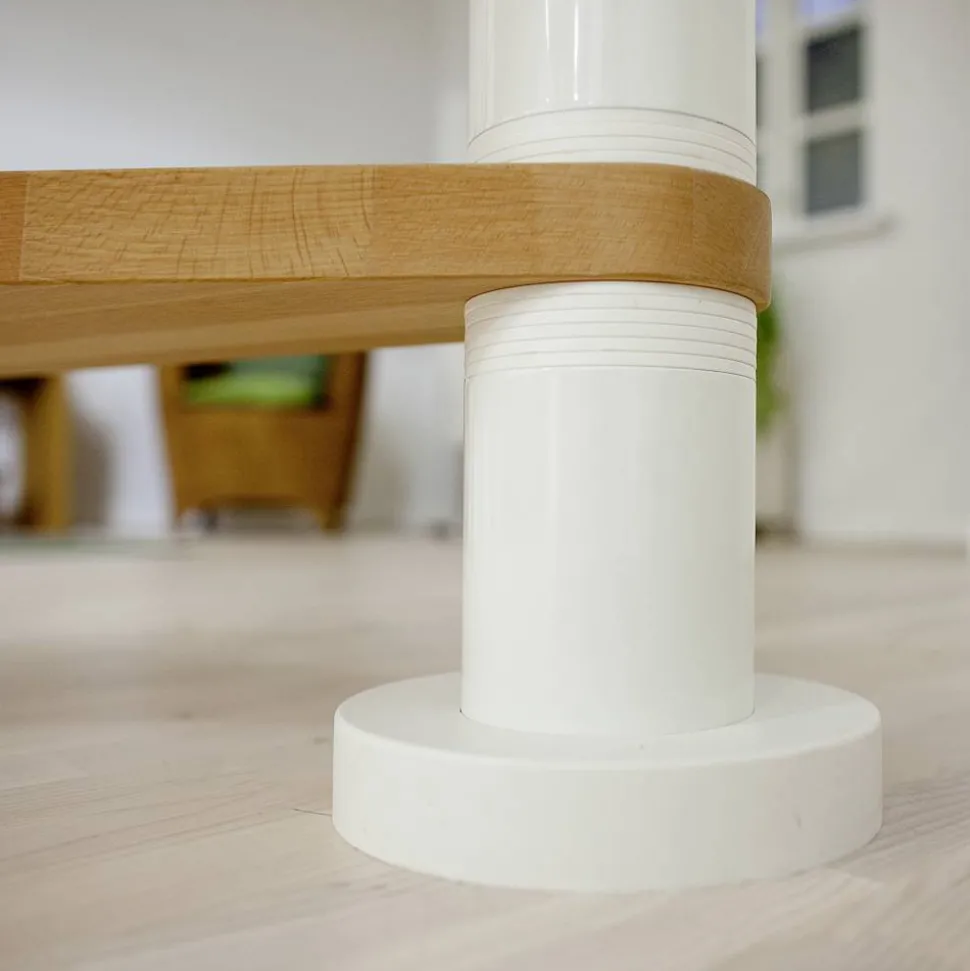 Spindeltreppe 'Oslo' weiß/buche Ø 120 cm