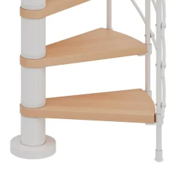 Spindeltreppe 'Oslo' weiß/buche Ø 120 cm
