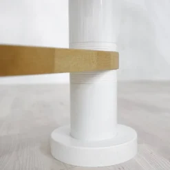 Spindeltreppe 'Oslo' weiß/buche Ø 120 cm
