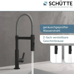 Spiralfeder-Spültischarmatur 'Miami' matt schwarz/chrom
