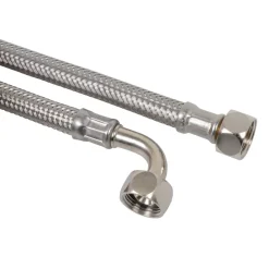 Spülkasten-Anschlussschlauch 3/8" IG x 3/8" IG einseitig 90° Winkel, 20 cm