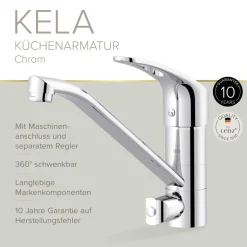 Spültischarmatur 'Kela' chromfarben 20,4 cm