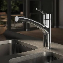 Spültischarmatur 'Nexo' herausziehbar chromfarben 22,4 cm