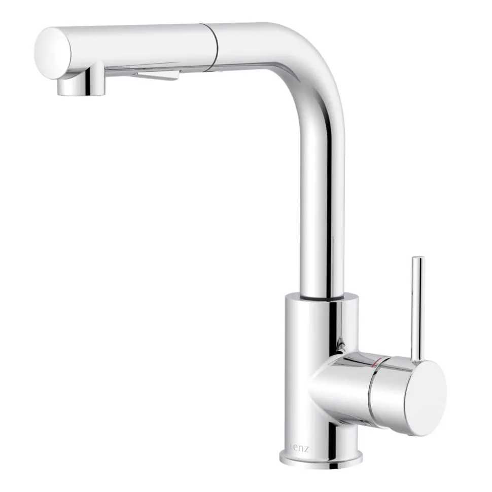 Spültischarmatur 'Olina Flex' chromfarben 27,7 cm mit Geschirrbrause