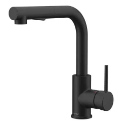 Spültischarmatur 'Olina Flex' schwarz 27,7 cm mit Geschirrbrause