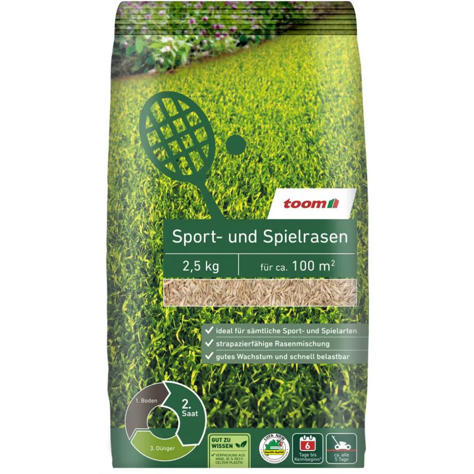 Sport- und Spielrasensaat 2,5 kg für ca. 100 m²