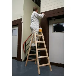 Sprossenstehleiter 'Stabilo' Holz 2 x 5 Stufen