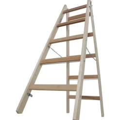 Sprossenstehleiter 'Stabilo' Holz 2 x 5 Stufen