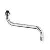 S-Rohrauslauf verchromt , Chrom, 3/4" x 300 mm, mit Mischdüse und O-Ring