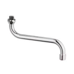S-Rohrauslauf verchromt 3/4" x 150 mm, mit Mischdüse und O-Ring