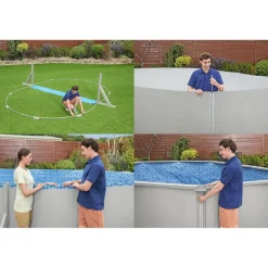 Stahlwandpool Komplett-Set 'Hydrium™' mit Sandfilteranlage oval granitgrau 500 x 366 x 122 cm