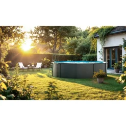 Stahlwandpool-Set 'Anthracite' Ø 350 × 132 cm