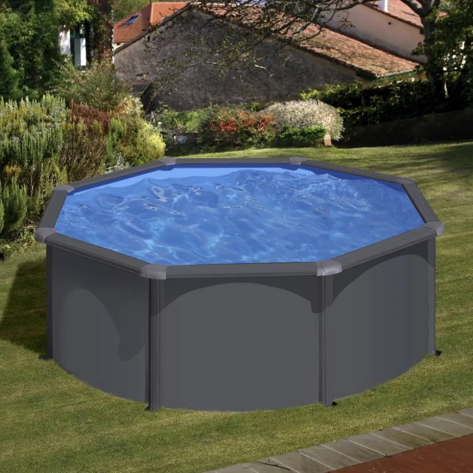 Stahlwandpool-Set 'Anthracite' Ø 300 × 120 cm
