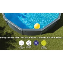Stahlwandpool-Set 'Anthracite' Ø 300 × 120 cm
