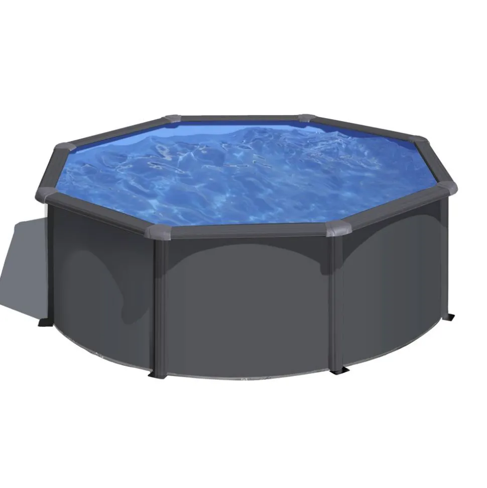Stahlwandpool-Set 'Anthracite' Ø 300 × 120 cm