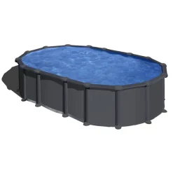 Stahlwandpool-Set 'Anthracite' oval 610 × 375 × 132 cm