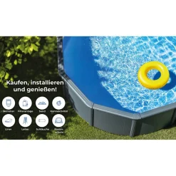 Stahlwandpool-Set 'Anthracite' oval 610 × 375 × 132 cm