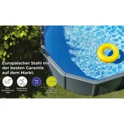 Stahlwandpool-Set 'Anthracite' oval 610 × 375 × 132 cm