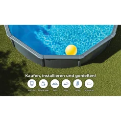 Stahlwandpool-Set 'Anthracite' Ø 460 × 120 cm
