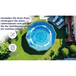 Stahlwandpool-Set 'Anthracite' Ø 460 × 120 cm