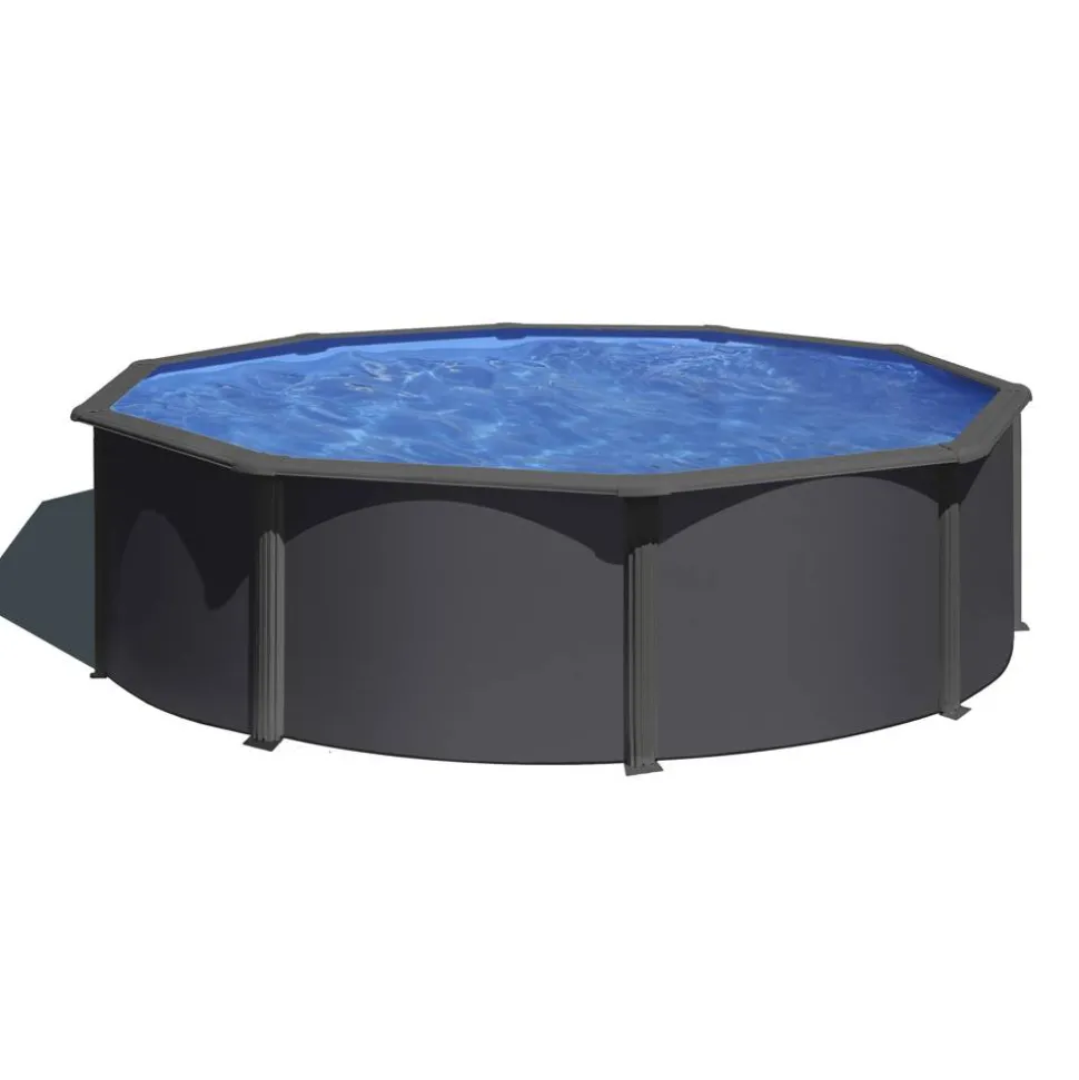 Stahlwandpool-Set 'Anthracite' Ø 460 × 120 cm