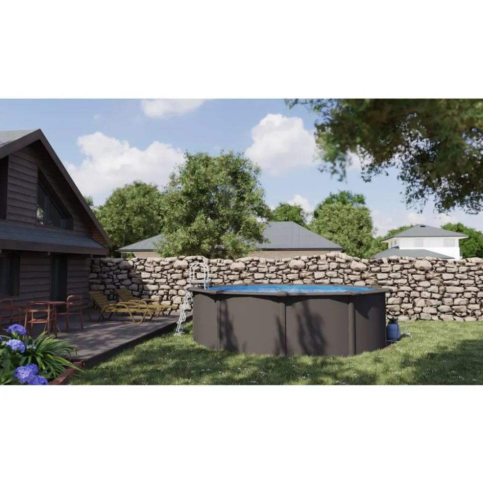 Stahlwandpool-Set 'Anthracite' Ø 460 × 120 cm