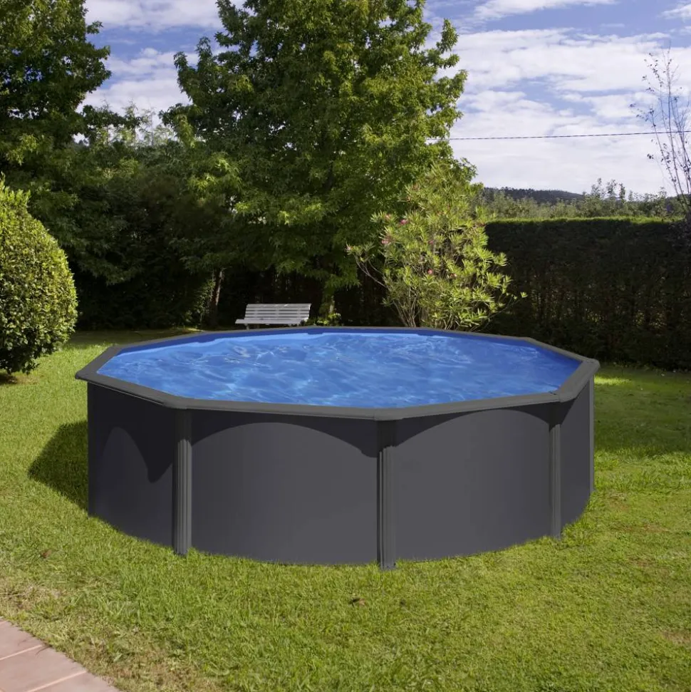 Stahlwandpool-Set 'Anthracite' Ø 460 × 120 cm