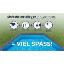 Stahlwandpool-Set 'Anthracite' Ø 460 × 120 cm