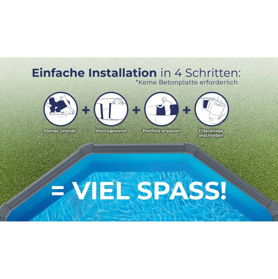 Stahlwandpool-Set 'Anthracite' Ø 460 × 120 cm
