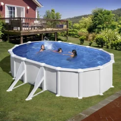 Stahlwandpool-Set 'Atlantis' 634 x 575 x 132 cm mit Sicherheitsleiter und Sandfilteranlage
