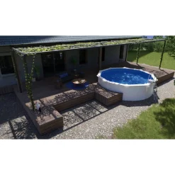 Stahlwandpool-Set 'Bora Bora' Ø 460 x 120 cm mit Sicherheitsleiter und Kartuschenfilter