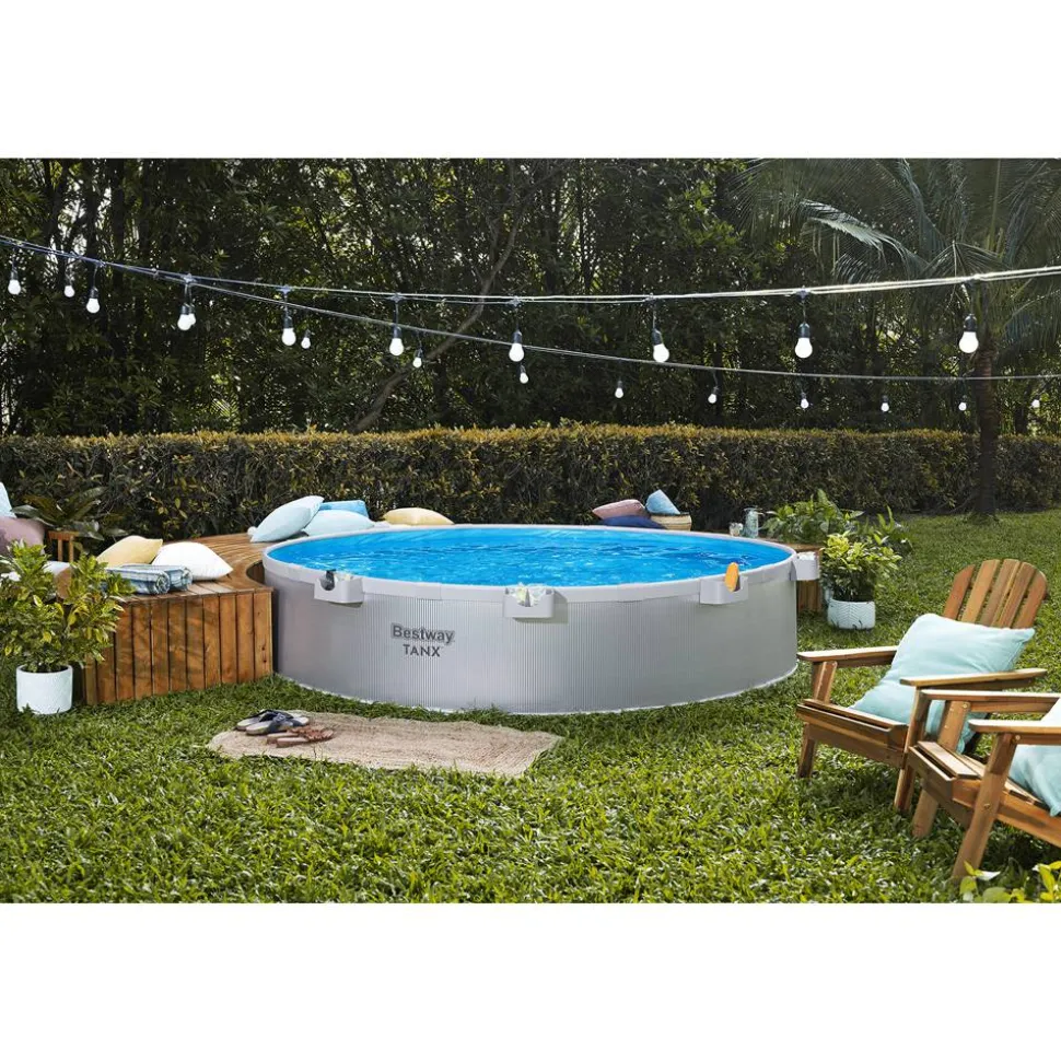 Stahlwandpool-Set 'Tanx™' grau mit Filterpumpe Ø 305 x 61 cm