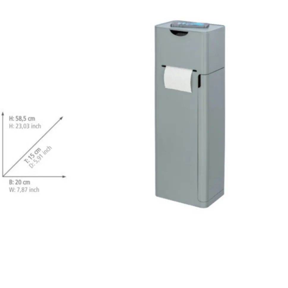 Stand WC-Garnitur 'Imon' 6-in-1 matt grau mit Ablage