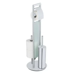 Stand WC-Garnitur 'Sulmona' 3-in-1 edelstahlfarben