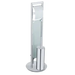 Stand WC-Garnitur 'Sulmona' 3-in-1 edelstahlfarben