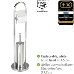Stand WC-Garnitur 'Vasto' 2-in-1 chromfarben